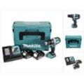 Makita - dhp 484 rtj 18V Brushless Li-Ion Akku Schlagbohrschrauber im Makpac inkl. 2x bl 1850 b 5,0 Ah Akku und DC18RC Ladegerät