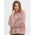 fransa Strickpullover Damen gestreift, rot