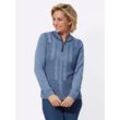 Stehkragenpullover CLASSIC BASICS "Pullover", Damen, Gr. 38, blau (bleu, meliert), 100% Polyacryl, gemustert, Langarm, Pullover