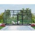 Dancover Orangerie, gewächshaus aus Glas 16,5m², 4,45x3,71x3,16m mit Sockel und Dach, Schwarz