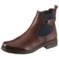 Chelseaboots GABOR Gr. 38, braun, Damen, Kalbsleder, Elastischer Einsatz, used, Schuhe, Blockabsatz, Stiefelette, Businessmode mit Stretcheinsatz, Topseller