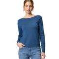 Strickpullover ZERO "zero Pullover mit Punktstickerei", Damen, Gr. 34, blau (ensign blau), Strick, Obermaterial: 72% Viskose, 28% Polyester. Ärmelfutter: ohne Futter., clean, casual, figurbetont normal, U-Boot-Ausschnitt, Langarm eng, Pullover, weiteres Detail