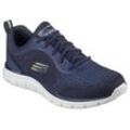 Sneaker SKECHERS "TRACK-GLENDOR", Herren, Gr. 39, bunt (navy, limette), Textil, Synthetik, sportlich, Schuhe, Trainingsschuh, Schnürschuh, Freizeitschuh mit Memory Foam