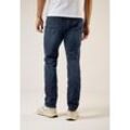 Slim-fit-Jeans STREET ONE MEN, Herren, Gr. 32, Länge 34, blau (dunkelblau coated), Jeans, 98% Baumwolle, 2% Elasthan, unifarben, casual, lang, Jeans, in dunkelblauer Waschung