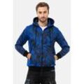 Sweatjacke CIPO & BAXX "Jacken", Herren, Gr. L, saxeblau, 50% Baumwolle;50% Polyester, animal-print, Basic, regular fit normal, Langarm, Sweatjacken, mit auffälligem Print, CL559