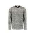 Rundhalspullover NO EXCESS, Herren, Gr. L, kit, Web, Obermaterial: 34% Baumwolle, 34% Viskose, 32% Polyester, meliert, casual, gerade hüftbedeckend, Rundhals, Langarm, Pullover, in melierter Optik