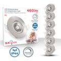 B.K.LICHT LED Einbauleuchte "6er Set Bad Einbaustrahler, Dimmbar, IP44, LED Einbauspots", 3.000K, 480Lm, 4,9W, Kunststoff, 9 x 2,5 cm, Nickel, Lampen, silber (silberfarben)H:2,5cm Ø:9cm, LED Einbaustrahler LED Deckeneinbaustrahler LED Badleuchte