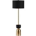 KAYOOM Stehlampe "Stehlampe Cirus 225", gold (schwarz, gold), 1 flammig, H: 127cm,, Lampen, Sockel in Material-Mix aus Marmor und Eisen, mit Stoffschirm