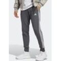 Sporthose ADIDAS SPORTSWEAR "ESSENTIALS FRENCH TERRY TAPERED CUFF 3STREIFEN HOSE", Herren, Gr. 4XL, N-Gr, grau (dunkelgrau heather, weiß), Sweatware, Obermaterial: 100% Baumwolle, clean, sportlich, Hosen, weiche Jogginghose