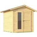 Gartenhaus WEKA "224 A", beige (naturbelassen), Fußboden im Gartenhaus, ohne Dacheindeckung, Holz, Gartenhäuser