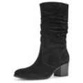 Stiefel GABOR "Ancona", Damen, Gr. 38, Normalschaft, schwarz, Veloursleder, unifarben, klassisch, Schuhe, Blockabsatz, Kurzstiefel, Businessstiefel im slouchy-Look