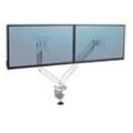 Fellowes Monitor-Halterung Platinum Series 8056301 weiß für 2 Monitore, Tischklemme, Tischbohrung