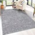 Hochflor-Teppich CARPET CITY "City Shaggy", grau, B:200cm H:30mm L:200cm, Polypropylen, Teppiche, Robuster Langflor Teppich uni, besonders flauschig weich