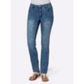 5-Pocket-Jeans CASUAL LOOKS, Damen, Gr. 38, Normalgrößen, blau (blau, stone, washed), 81% Baumwolle, 17% Polyester, 2% Elasthan, unifarben, lang, Jeans