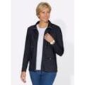 Shirtjacke CASUAL LOOKS "Shirtjacke", Damen, Gr. 38, blau (marine), 100% Baumwolle, unifarben, Langarm, Shirts