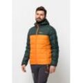 Daunenjacke JACK WOLFSKIN "ATHER DOWN HOODY M", Herren, Gr. L (52), orange (dragon, fire), OBERSTOFF: 100% POLYESTER; FUTTER: 100% POLYESTER; FÜLLUNG: 90% ENTENDAUNEN, 10% FEDER;, Jacken