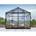 Dancover Orangerie, Pavillon aus Glas 8,06m², 2,82x2,86x2,8m mit Sockel, Schwarz