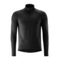 Radtrikot GONSO "Essential Jersey Longsleeve M", Herren, Gr. S, schwarz, 86% Polyester; 14% Elastan, hoch geschlossener Ausschnitt, Trikots, Herren Fahrradtrikot langarm, Midlayer Trikot