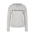 TOM TAILOR Damen Sweatshirt mit Logo-Print, grau, Gr. 42