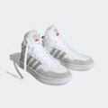 Sneaker ADIDAS SPORTSWEAR "HOOPS 3 MID LIFESTYLE BASKETBALL CLASSIC VINTAGE" Gr. 42,5, weiß (cloud weiß, metallicl grau, grau one), Synthetik, Leder, Schuhe