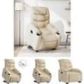 Relaxsessel mit Aufstehhilfe Elektrisch Creme Stoff - Sessel - Creme - The Living Store