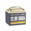 Power Queen - 12V 50Ah Batterie Lithium LiFePO4 Akku, 4000-15000Zyklen, 10 Jahre Lebensdauer, Max.640 Wh Energie mit 50A bms, Klasse a Zellen,