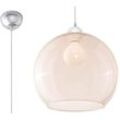 Ball - 1 Light Glass Dome Deckenanhänger Champagner, Chrom, E27 - Sollux