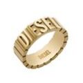 Fingerring DIESEL "Schmuck Edelstahl Fingerring" Gr. 21, gold (gelbgoldfarben), Fingerringe, Damen, 21, Edelstahl, 8mm