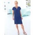 Sommerkleid CASUAL LOOKS "Kleid", Damen, Gr. 38, Normalgrößen, blau (royalblau), 100% Viskose, unifarben, kurz, Rundhals, Kurzarm, Kleider Partykleid