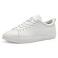 Sneaker TAMARIS, Damen, Gr. 36, weiß, Lederimitat, casual, Schuhe, im Basic-Look, Freizeitschuh, Halbschuh, Schnürschuh