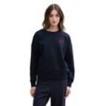 Sweatshirt TOM TAILOR DENIM, Damen, Gr. L (40), weiß (sky captain), Sweatware, Obermaterial: 100% Baumwolle, unifarben, casual, weit hüftbedeckend, Rundhals, Sweatshirts, aus weicher Baumwolle