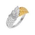 Silberring ENGELSRUFER "Wings of Angels, Engelsflügel", gold (silberfarben, gelbgoldfarben), Fingerringe, Damen, 5,05 g, Silber 925 (Sterlingsilber), 2mm