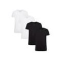 T-Shirt BAMBOO BASICS "T-Shirt VELO 4er Pack", Herren, Gr. M, schwarz-weiß (weiß, schwarz), Obermaterial: 68% Viskose CV. 28% Baumwolle CO. 4% Elasthan EL., Kurzarm, Shirts