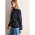 Stehkragenpullover CECIL, Damen, Gr. XXL (46), blau (universal blau), Strick, Obermaterial: 60% Polyacryl, 40% Baumwolle, Strukturmuster, casual, regular fit taillenbedeckt, Langarm Rippbündchen, Pullover, mit Struktur