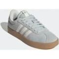 Sneaker ADIDAS SPORTSWEAR "VL COURT 3.0", Gr. 39, wonder silber, sanftes weiß, gum 3, Leder, Synthetik, sportlich, Schuhe, inspiriert vom Design des adidas samba