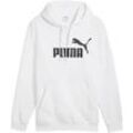 Kapuzensweatshirt PUMA "ESS NO. 1 LOGO HOODIE FL", Herren, Gr. M, weiß (puma weiß), Fleece, Obermaterial: 66% Baumwolle, 34% Polyester, bedruckt, sportlich, regular fit normal, Langarm, Sweatshirts