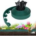 Uisebrt - Rasenkante Kunstoff 10m - Flexible Lawn Edging mit 30 Erdanker Plastic Beeteinfassung Gartenzaun Beetumrandung Rasenbegrenzung Lawn Border