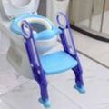 Tlgreen - Toilettensitz Kinder mit Treppe,38-42cm HöHenverstellbar Faltbar Töpfchen Toilettentrainer mit Treppe Toilettensitz für kinder mit Weichem