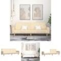 Schlafsofa 2-Sitzer Creme Stoff - Sofas - Creme - The Living Store