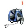 Hund Fahrradanhänger Hundeanhänger Anhänger Hundetransporter Fahrrad Anhänger inkl. Kupplung (Blau+Grau)