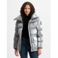 Blauer Steppjacke Damen Polyamid, silber