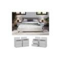 Vicco Nachttisch 2er Set Monty, 39,6 x 59,1 cm, Weiß, Nachtschrank, 2 Schubfächer