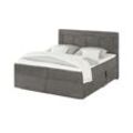 Jette Home Motor-Boxspringbett Jette Patch - grau - Materialmix - 182 cm - 127 cm - Möbel Kraft