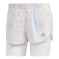 adidas FAST 2IN1 AOP Damen Laufhose white Gr. XS