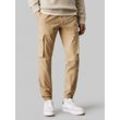 Cargohose CALVIN KLEIN JEANS "SKINNY CARGO", Herren, Gr. 36, N-Gr, beige (travertine), Web, Obermaterial: 97% Baumwolle, 3% Elasthan, unifarben, casual, skinny fit, Hosen, mit Logopatch