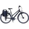 Trekkingrad HAWK BIKES "Trekking Lady Premium Plus Black" Gr. 44, schwarz, Fahrräder, 44cm, 28 Zoll (71,12cm), für Damen und Herren