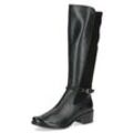 Stiefel CAPRICE, Damen, Gr. 37,5, Normalschaft, schwarz, Leder, Textil, unifarben, klassisch, Schuhe, Blockabsatz, Langschaftstiefel, Businessstiefel mit Reißverschluss