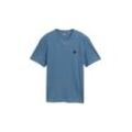 TOM TAILOR Herren T-Shirt mit Logo-Badge, blau, Uni, Gr. XL