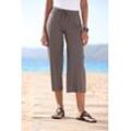 7/8-Strandhose BEACHTIME, Damen, Gr. 36/38, N-Gr, grün (khaki), Jersey, Obermaterial: 95% Baumwolle, 5% Elasthan, unifarben, casual, figurumspielend 7/8-Länge, Hosen, aus weichem Jersey, Wide-Leg, Jogginghose, Relaxhose