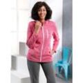 Fleecepullover CATAMARAN, Damen, Gr. 40/42, pink (pink, ecru, meliert), 100% Polyester, meliert, Langarm, Sweatshirts